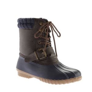 NWT Navy & Brown Duck Duck Deluxe Boots